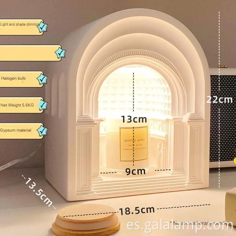 Lámpara de la mesa de noche con cera de fusión para aromaterapia